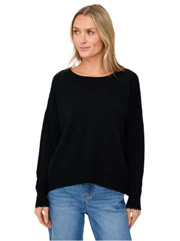 Sixfifty Angii Frayed Sweater