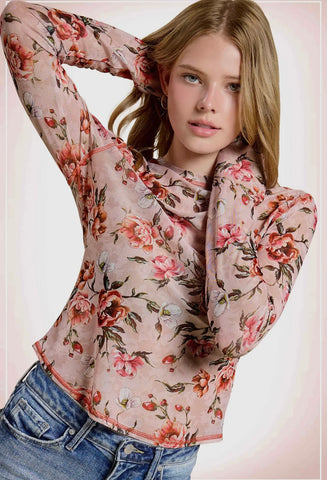 Sheer Floral Top
