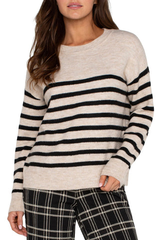 Liverpool Oatmeal Heather Stripe Sweater