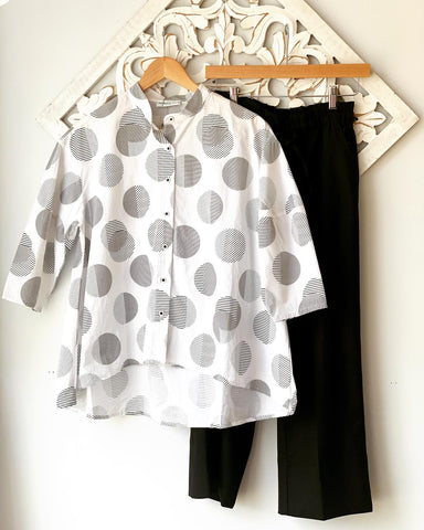 Dot Mandarin Blouse